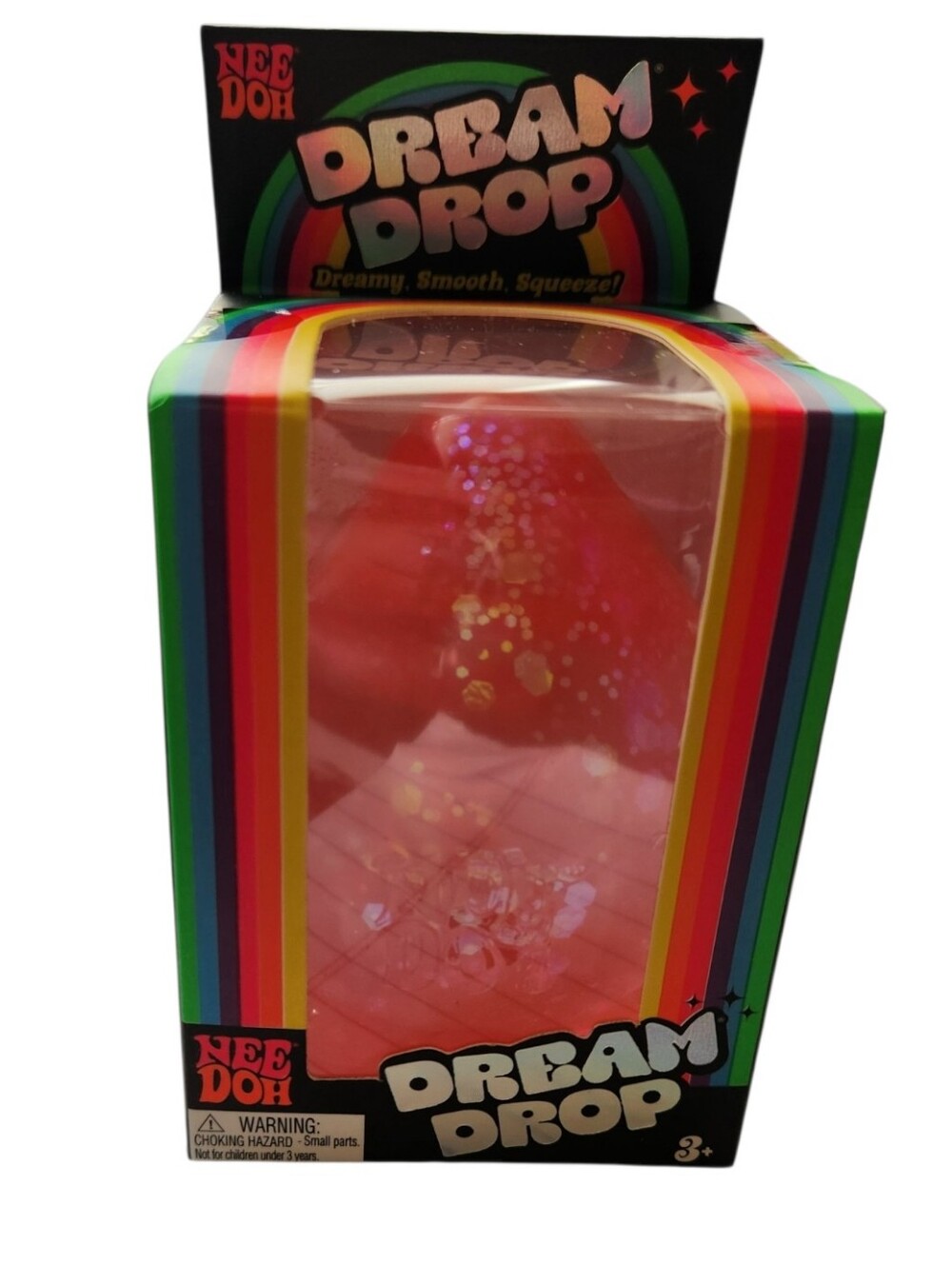 NEW NeeDoh Dream Drop Pink Dreamy Smooth Squeeze & Splash Display Stand Sparkle